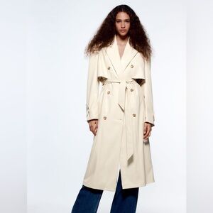 x Zara Faux Leather Trench x